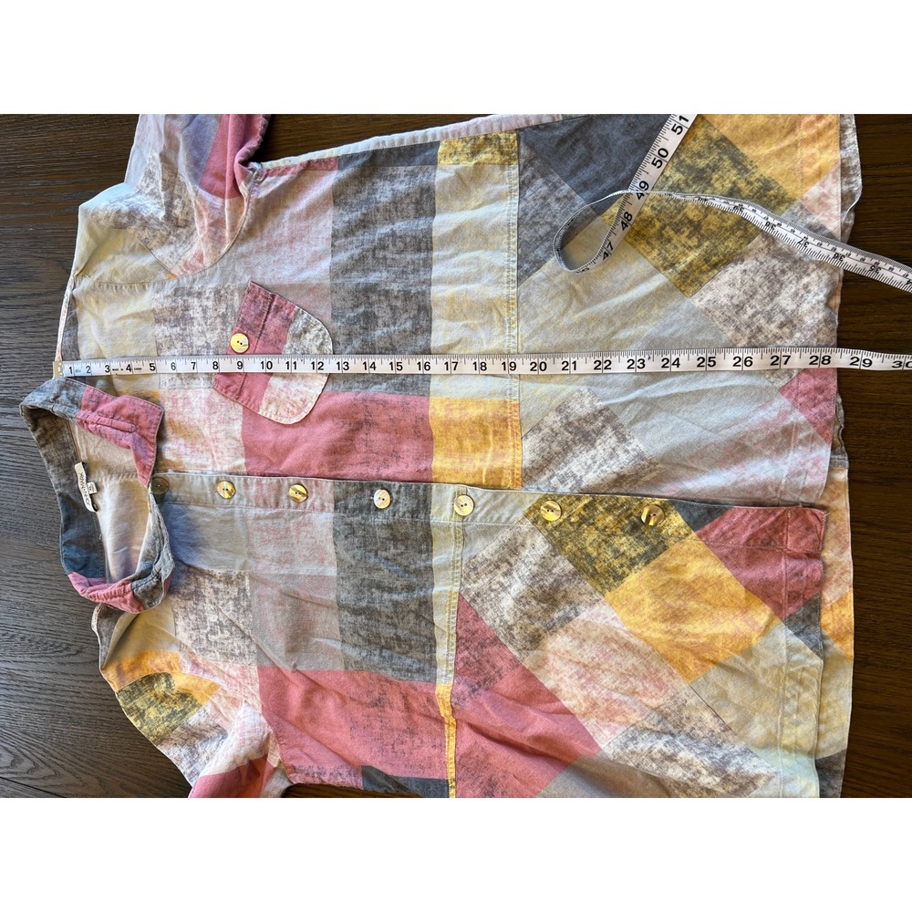 John Mark Button Down Tunic 100% Cotton Multicolo… - image 6